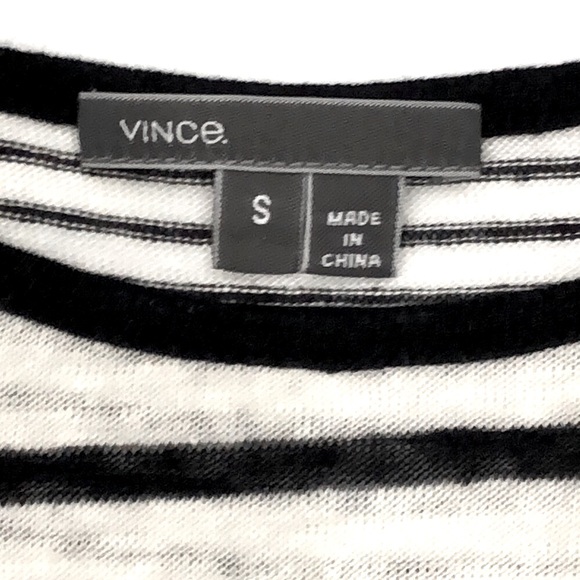 Vince.  Mixed Stripe 100% Linen Long Sleeve Top - Picture 4 of 8